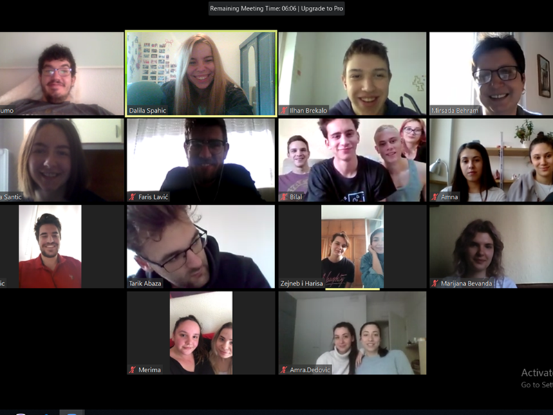 Zoom meeting with exchange students from UNMO