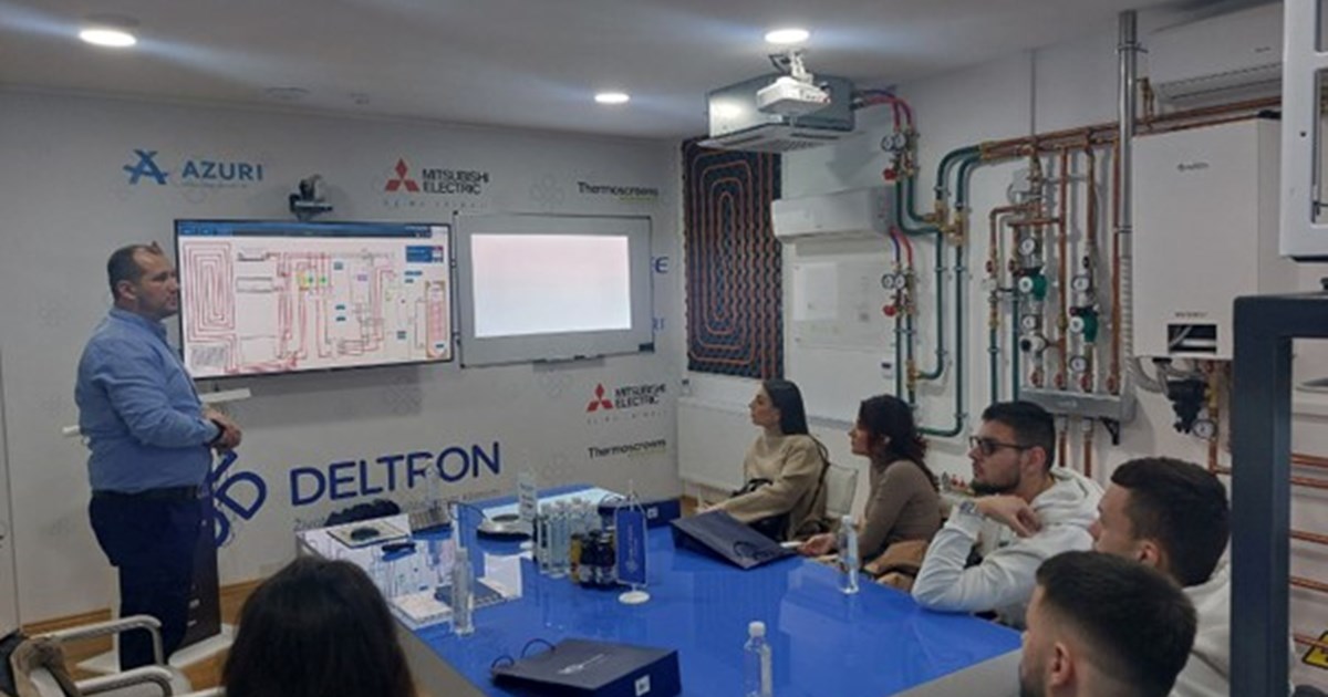 The first-year master's students of the Faculty of Mechanical Engineering on the 7th of February, visited the company ‘Deltron’ Sarajevo, where the expert staff, led by Mirza Kapur, gave a lecture on air conditioning, heating, and cooling systems.