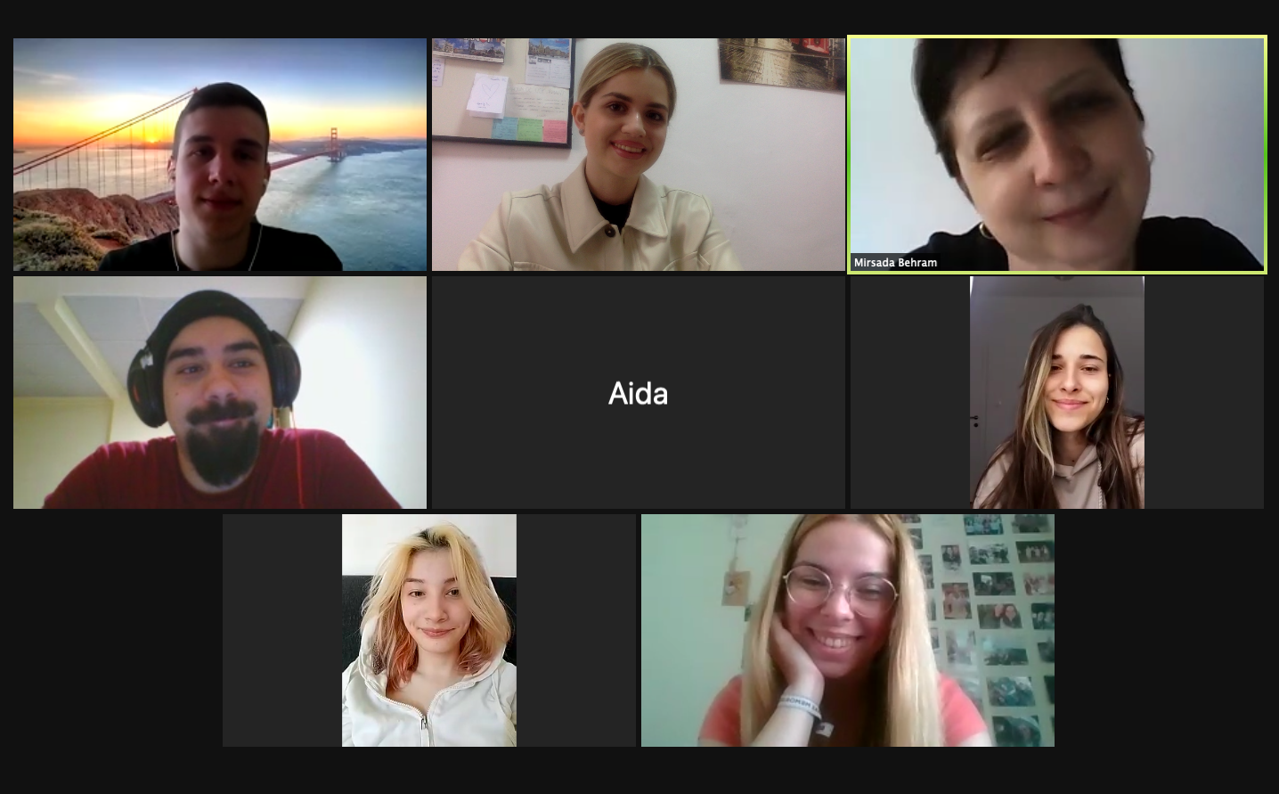 The twelfth  online meeting with students on the exchange